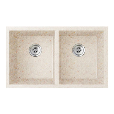 Click here to see Swanstone QU03322SQ.076 Swanstone QUSQ-3322-076 Undermount Double Bowl Sink, 32