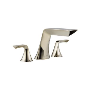 Click here to see Brizo T67350-PN Brizo Sotria Two-Handle Deck-Mount Roman Tub Faucet Trim, 3-Hole, Lever Handles, ADA, Brilliance Polished Nickel - T67350-PN