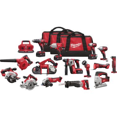 Click here to see Milwaukee 2695-15 Milwaukee 2695-15 M18 15 Piece Tool Combo Kit 