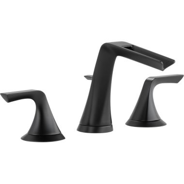 Click here to see Brizo 65351LF-BL Brizo Sotria Two-Handle Widespread Matte Black Bathroom Faucet with Channel Spout, Three-Hole, Trim Only, 1.5 GPM, Less Drain - 65351LF-BL