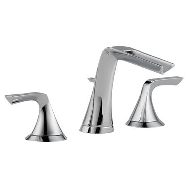 Click here to see Brizo 65351LF-PC Brizo Sotria Two-Handle Widespread Polished Chrome Bathroom Faucet with Channel Spout, Three-Hole, Trim Only, 1.5 GPM, Less Drain - 65351LF-PC