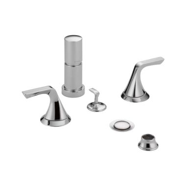 Click here to see Brizo 68450-PC Brizo Sotria Two-Handle Bidet Faucet with Diverter and Metal Pop-Up, Lever Handles, 4-Hole, Polished Chrome - 68450-PC