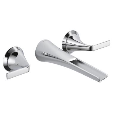 Click here to see Brizo T65851LF-PC Brizo Sotria Two-Handle Widespread Polished Chrome Bathroom Faucet with Channel Spout, Three-Hole, Trim Only, 1.5 GPM, Less Drain - T65851LF-PC