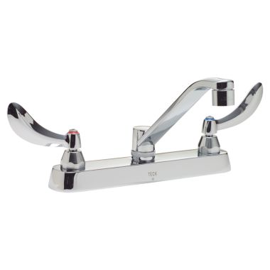 Click here to see Delta W6600-9-R3 Delta W6600-9-R3 Teck Deckmount 2-Arm Lab Handle Faucet w/ Gooseneck, In-Line Dual Check, Fits 7/8