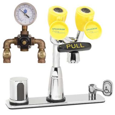 Click here to see Speakman SEF-1816-TW SPEAKMAN SEF-1816-TW EYESAVER EYE WASH/FAUCET COMBINATION CHROME / YELLOW