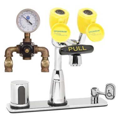 Click here to see Speakman SEF-1825-TW Speakman SEF-1825-TW Eyesaver Chrome / Yellow Eye Wash/Faucet Combination