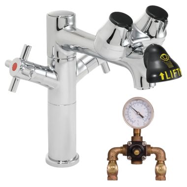 Click here to see Speakman SEF-1850-8-TW Speakman SEF-1850-8-TW Eyesaver Single Post Laboratory Faucet w/ Eyewash - 8