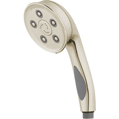 Click here to see Speakman VS-3014-BN-E2 Speakman Caspian 3-Function Anystream Hand Shower with 60in Metal Hose, 5 Plungers, 45 Sprays, 12 Massage Jets, 2.0 GPM, Brushed Nickel - VS-3014-BN-E2