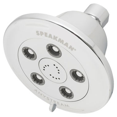 Click here to see Speakman S-3011-E2 Speakman Chelsea 4.5in Anystream Shower Head with 5 Plungers, 45 Sprays, and 12 Massage Jets, Round, WaterSense, 2.0 GPM, Chrome - S-3011-E2