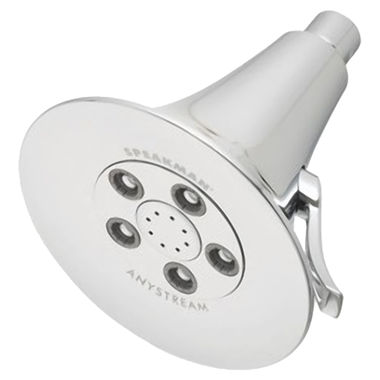 Click here to see Speakman S-3020-E2 Speakman Chelsea 5-1/4in Anystream Shower Head with 5 Plungers, 50 Sprays, and 8 Massage Jets, Round, WaterSense, 2.0 GPM, Chrome - S-3020-E2