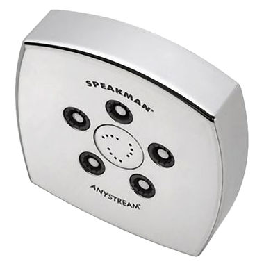 Click here to see Speakman S-3023-E2 Speakman Tiber 5in Anystream Shower Head with 5 Plungers, 45 Sprays, and 12 Massage Jets, 2.0 GPM, Square, Spray Adjusting Faceplate, Chrome - S-3023-E2