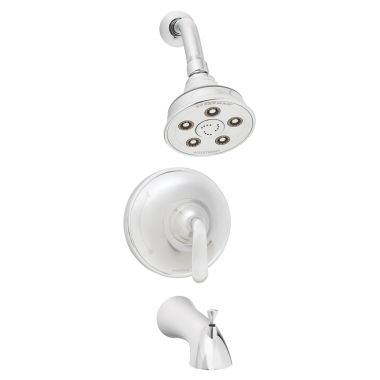 Click here to see Speakman SM-7030-P Speakman Caspian Tub/Shower Faucet with 2.5 GPM Multi-Function Shower Head, Pressure Balance Valve, Single Lever Handle, Polished Chrome - SM-7030-P