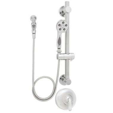 Click here to see Speakman SM-7080-ADA-P Speakman Caspian Round Single-Handle Pressure Balance Hand Shower System with Slide Bar, Lever Handle, 2.5 GPM, Polished Chrome - SM-7080-ADA-P
