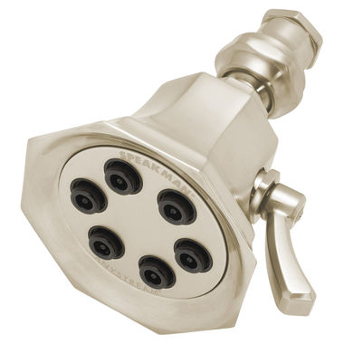 Click here to see Speakman S-2255-BN Speakman Vintage 3-Function Anystream Shower Head with 6 Plungers and 48 Sprays, 2.5 GPM, Brushed Nickel - S-2255-BN