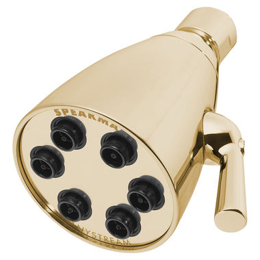 Click here to see Speakman S-2252-PB Speakman Icon 6in 3-Function Shower Head, Anystream Technology, Polished Brass, 2.5 GPM - S-2252-PB