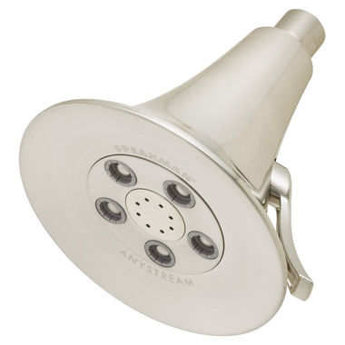 Click here to see Speakman S-3020-BN Speakman Chelsea 5-1/4in Anystream Shower Head with 5 Plungers, 50 Sprays, and 8 Massage Jets, Round, 2.5 GPM, Brushed Nickel - S-3020-BN