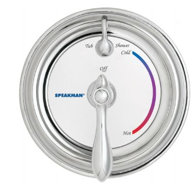 Click here to see Speakman SM-3400 Speakman Sentinel Mark II Pressure Balance Valve and Trim Kit w/ Diverter, Lever Handle, Polished Chrome - SM-3400