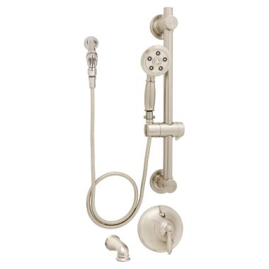 Click here to see Speakman S-1559-BN Speakman Alexandria Brushed Nickel Tub Spout, 1/2in Copper Slip-fit Connection, 6.09in Spout Length, Metal Construction, Wall-Mount - S-1559-BN