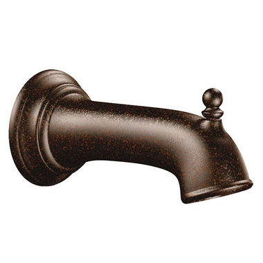 Click here to see Moen 3814ORB Moen Brantford Wall-Mount Oil Rubbed Bronze Tub Spout with Pull-Up Diverter, 1/2-inch Connection Size, IPS - 3814ORB