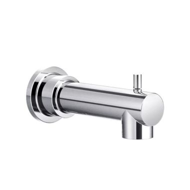 Click here to see Moen 172657 Moen Align 7-1/8-inch Wall-Mount Tub Chrome Spout with Pull-Up Diverter, 1/2-inch Connection Size, IPS - 172657