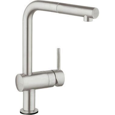 Click here to see Grohe 30218DC0 Grohe 30218DC0 Minta Touch Pull-Down L-Shaped Kitchen Faucet - Supersteel