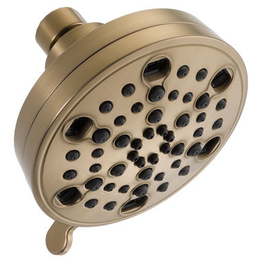 Click here to see Delta 52638-CZ15-PK Delta Contemporary H2Okinetic 5-Setting Shower Head, 1.5 GPM, Touch-Clean Nozzles, Water-Efficient, Round, Brilliance Champagne Bronze - 52638-CZ15-PK