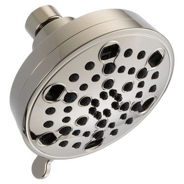 Click here to see Delta 52638-PN15-PK Delta Contemporary H2Okinetic 5-Setting Shower Head, 1.5 GPM, Touch-Clean Nozzles, Water-Efficient, Round, Brilliance Polished Nickel - 52638-PN15-PK