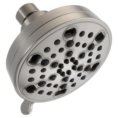 Click here to see Delta 52638-SS15-PK Delta Contemporary H2Okinetic 5-Setting Shower Head, 1.5 GPM, Touch-Clean Nozzles, Water-Efficient, Round, Brilliance Stainless - 52638-SS15-PK