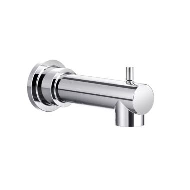 Click here to see Moen 172656 Moen Align 7-1/8-inch Wall Mounted Chrome Tub Spout with Pull-Up Diverter, 1/2-inch Connection Size, Slip Fit - 172656