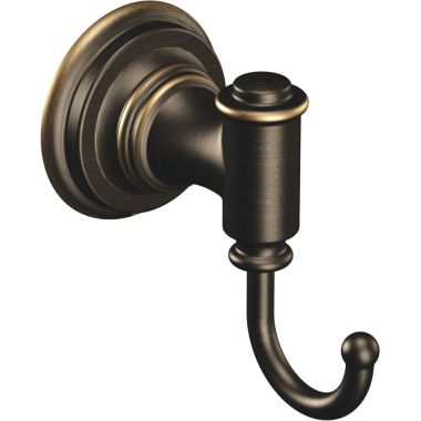 Click here to see Moen Creative Specialties DN9103BRB Moen Ellsworth Single Robe Hook with Mounting Hardware, Mediterranean Bronze - DN9103BRB