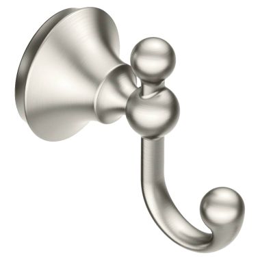 Click here to see Moen YB5203BN Moen Wynford Double Robe Hook, Zinc Constructed, Brushed Nickel - YB5203BN