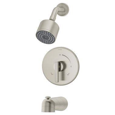 Click here to see Symmons 3502-CYL-B-STN-TRM Symmons Dia Tub/Shower Faucet with 1-Mode Showerhead, Metal Lever Handle, Diverter Tub Spout, 2 GPM, Satin Nickel - 3502-CYL-B-STN-TRM