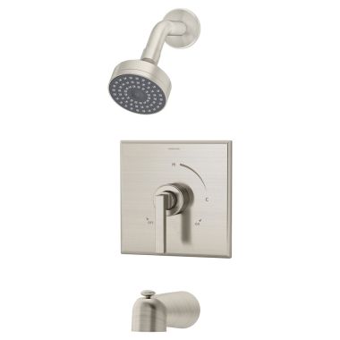 Click here to see Symmons 3602-STN-TRM Symmons Duro Tub/Shower Faucet with 1-Mode Showerhead, Metal Lever Handle, Diverter Tub Spout, 2.0 GPM, Satin Nickel - 3602-STN-TRM