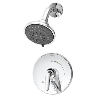 Click here to see Symmons 5501-TRM Symmons Elm Five-Function Shower Faucet with Metal Lever Handle, Trim Only, 2 GPM, Polished Chrome - 5501-TRM