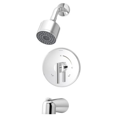 Click here to see Symmons S-3502-CYL-B-TRM Symmons Dia Tub/Shower Faucet with Hand Shower, Metal Lever Handle, Non-Diverter Tub Spout, 2.5 GPM, Polished Chrome - S-3502-CYL-B-TRM
