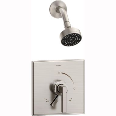 Click here to see Symmons S-3601-STN-TRM Symmons Duro Single-Function Shower Faucet, Trim Only, Metal Lever Handle with Integral Volume Control, 2 GPM, Satin Nickel - S-3601-STN-TRM