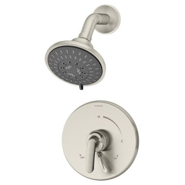 Click here to see Symmons S-5501-STN-TRM Symmons Elm Five-Function Shower Faucet, Trim Only, Metal Lever Handle with Integral Volume Control, 2 GPM, Satin Nickel - S-5501-STN-TRM