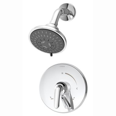 Click here to see Symmons S-5501-TRM Symmons Elm Five-Function Shower Faucet, Trim Only, Metal Lever Handle with Integral Volume Control, 2 GPM, Polished Chrome - S-5501-TRM