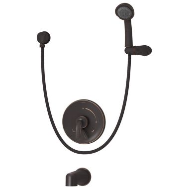 Click here to see Symmons S-5504-SBZ-TRM Symmons Elm Tub and Hand Shower Trim, Wall-Mount, 3-Function 2 GPM, Seasoned Bronze - S-5504-SBZ-TRM