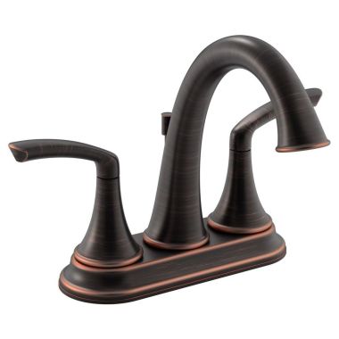 Click here to see Symmons SLC-5512-SBZ Symmons Elm Two-Handle Centerset Lavatory Faucet with Pop-Up Drain and Lift Rod, Lever Handles, Ceramic Disc Cartridge, Seasoned Bronze - SLC-5512-SBZ