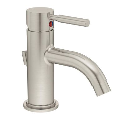 Click here to see Symmons SLS-4312-STN-1.5 Symmons Sereno Single-Handle Lavatory Faucet with Lift Rod and Pop-Up Drain, 1.5 GPM, Ceramic Cartridge, Satin Nickel - SLS-4312-STN-1.5