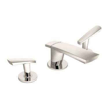 Click here to see Symmons SLW-4112-PNL-1.5 Symmons Naru Two-Handle Widespread Lavatory Faucet with Pop-Up Drain Assembly, 1.5 GPM, Polished Nickel - SLW-4112-PNL-1.5