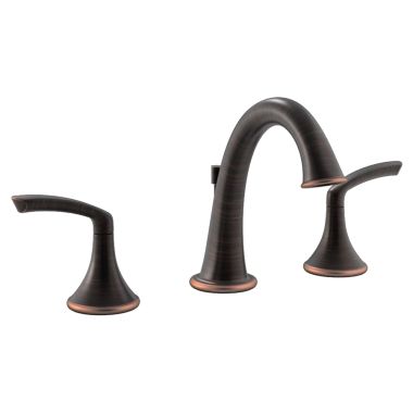 Click here to see Symmons SLW-5512-SBZ Symmons Elm Two-Handle Widespread Lavatory Faucet with Pop-Up Drain Assembly, 2.2 GPM, Seasoned Bronze - SLW-5512-SBZ