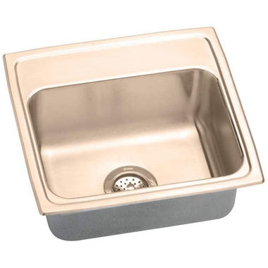 Click here to see Elkay LR19180-CU  Elkay LR19180-CU CuVerro Antimicrobial Copper Single Bowl Sink - Lustrous Satin