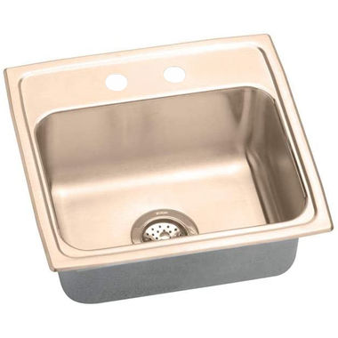 Click here to see Elkay LR19182-CU Ekay LR19182-CU CuVerro Antimicrobial Copper Single Bowl Sink - Lustrous Satin