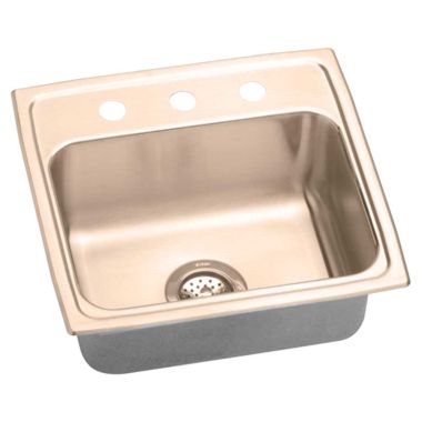 Click here to see Elkay LR1918X-CU Elkay LR1918X-CU Cuverro  Antimicrobial Copper  18 Gauge Single Bowl Sink