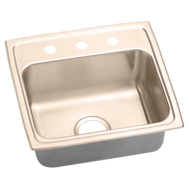 Click here to see Elkay LR1919OS4-CU Elkay LR1919OS4-CU Cuverro Antimicrobial Copper Single Bowl Top Mount Sink