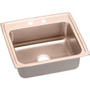 Click here to see Elkay LR22192-CU Elkay LR22192-CU CuVerro Antimicrobial Copper Single Bowl Sink - Lustrous Satin