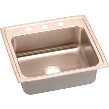Click here to see Elkay LR22193-CU Elkay LR22193-CU CuVerro Antimicrobial Copper Single Bowl Sink - Lustrous Satin