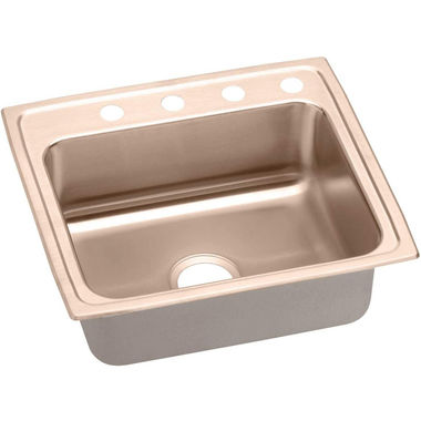 Click here to see Elkay LR22194-CU Elkay LR22194-CU CuVerro Antimicrobial Copper Single Bowl Sink - Lustrous Satin